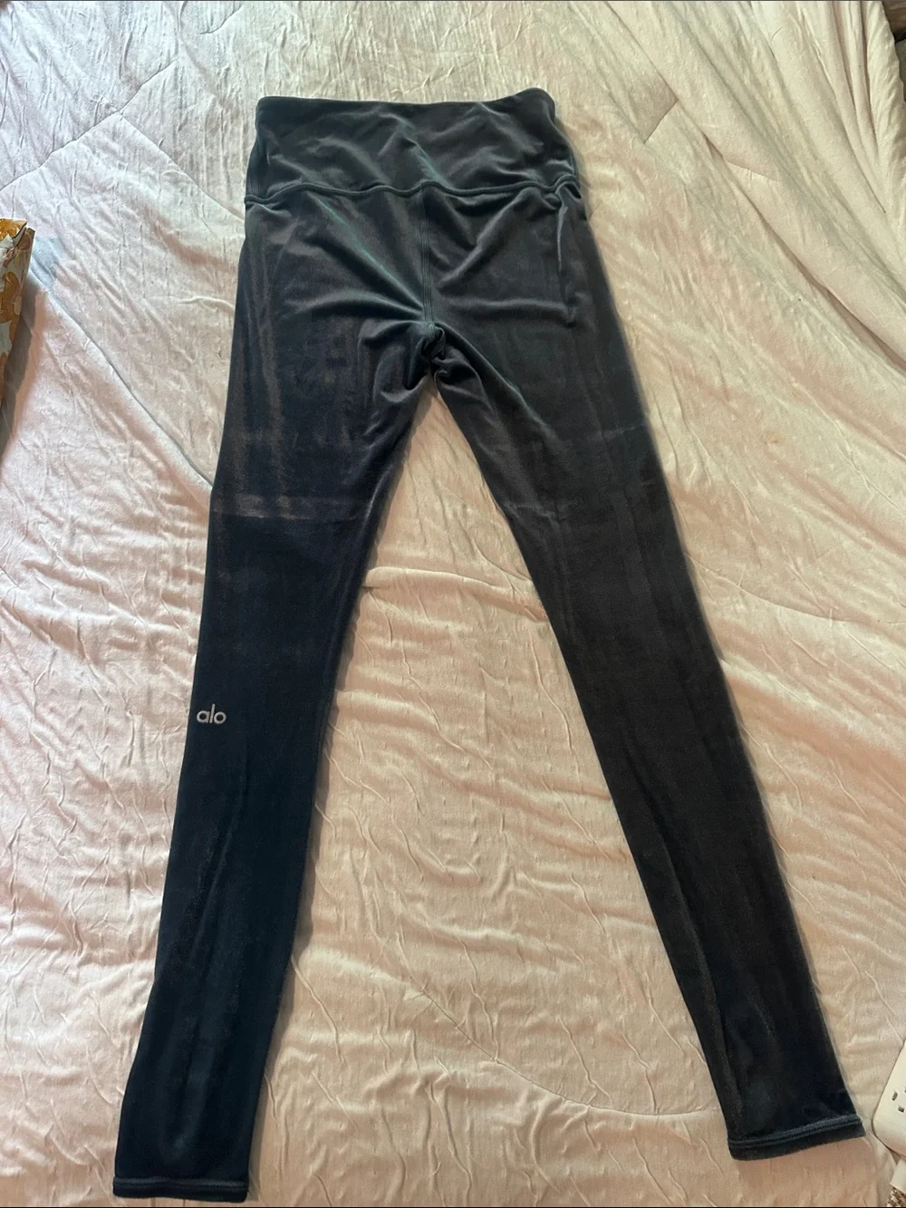 ALO Yoga Women’s Blue Velvet High-Waist Leggings Small